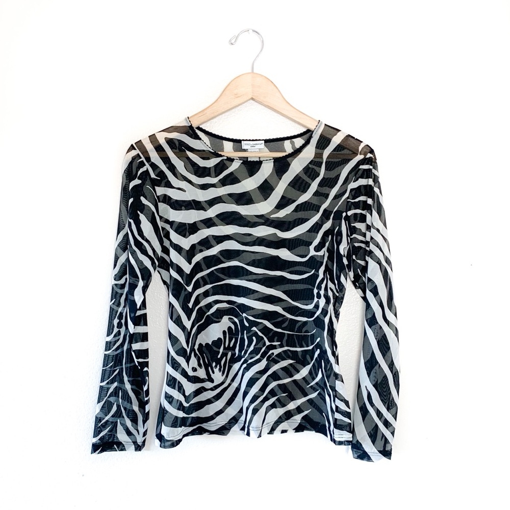 Vintage 1992 Dolce & Gabbana Mesh Zebra Top